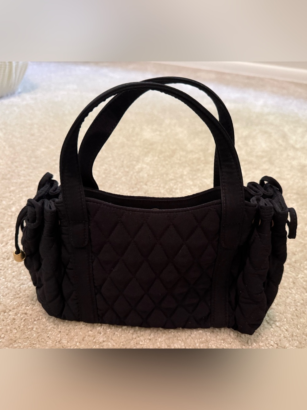 Vera Bradley Classic Quilted Black Women's Mini Bag - 11 in wide
